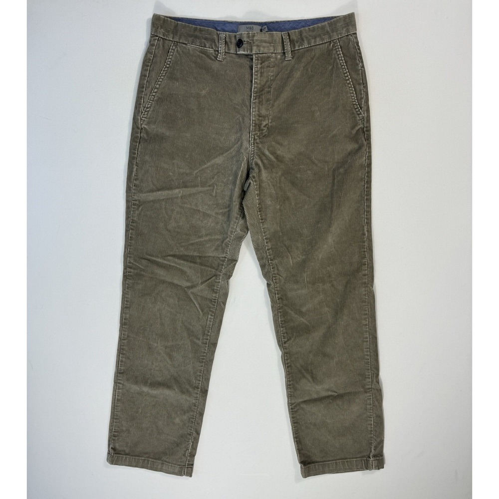 Marks & Spencer Regular Mens 34x31 Corduroy Pants Stretch Modern Classic Casual